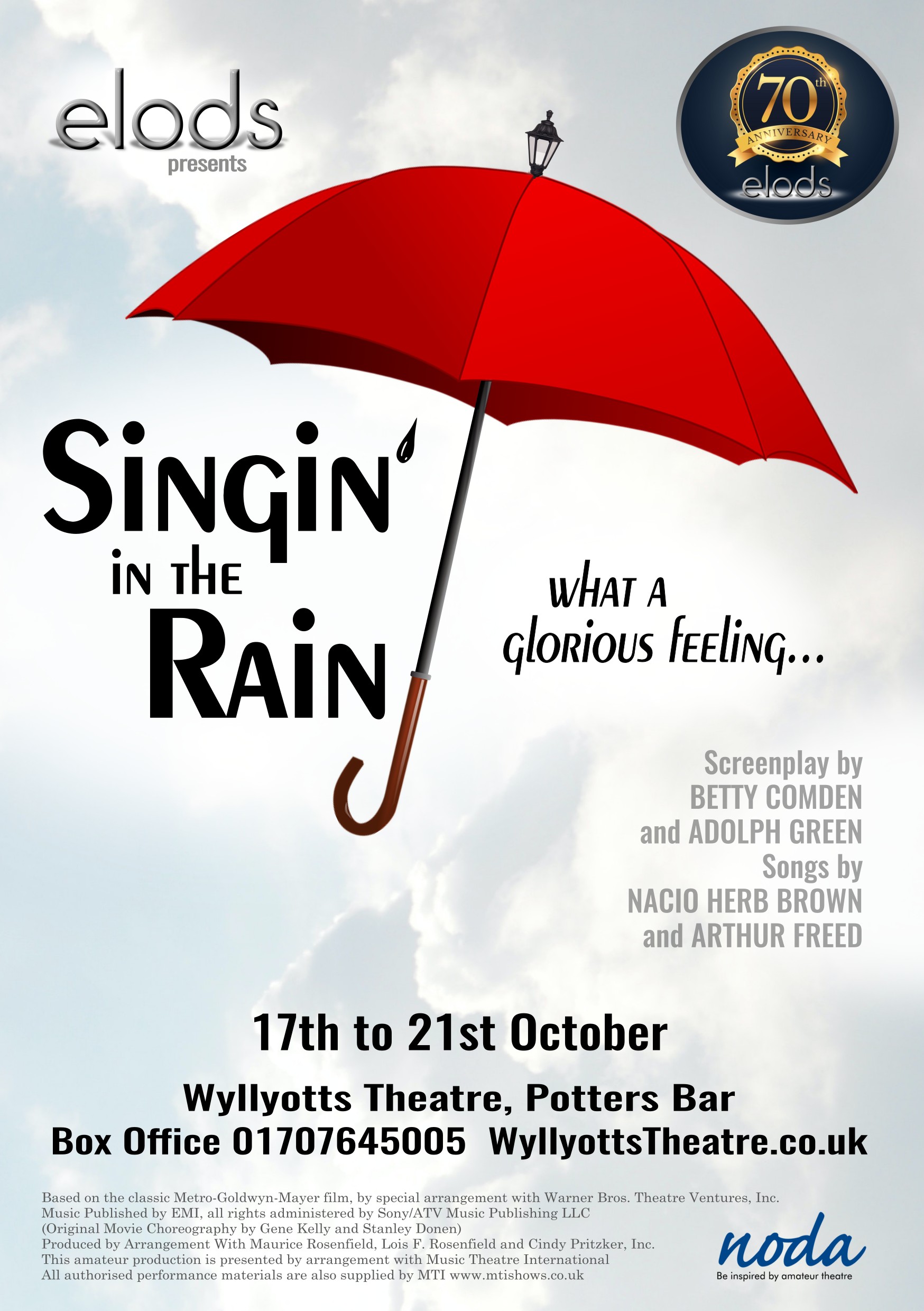 Singing In The Rain Poster October 2023