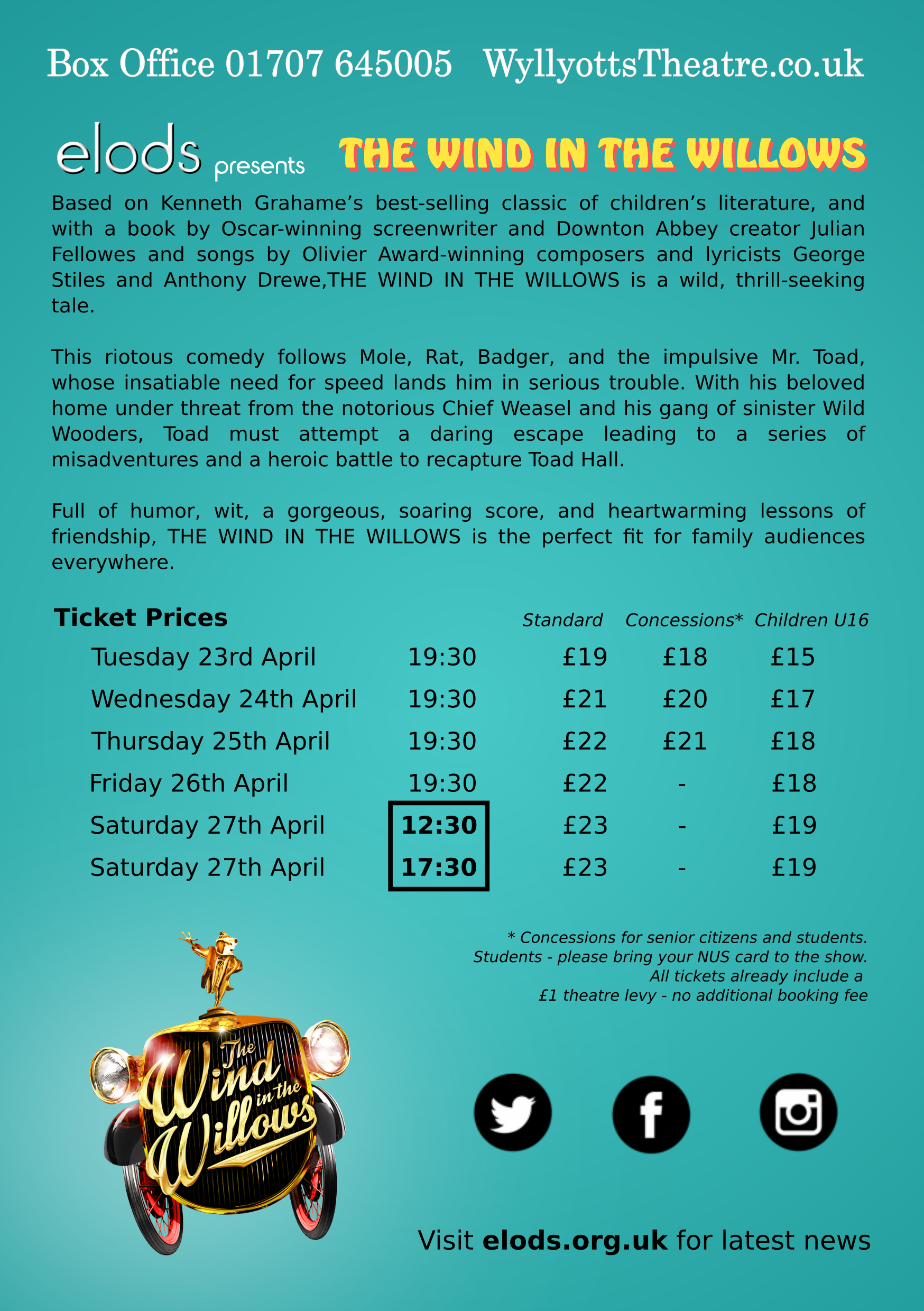 The Wind In The Willows- info and prices